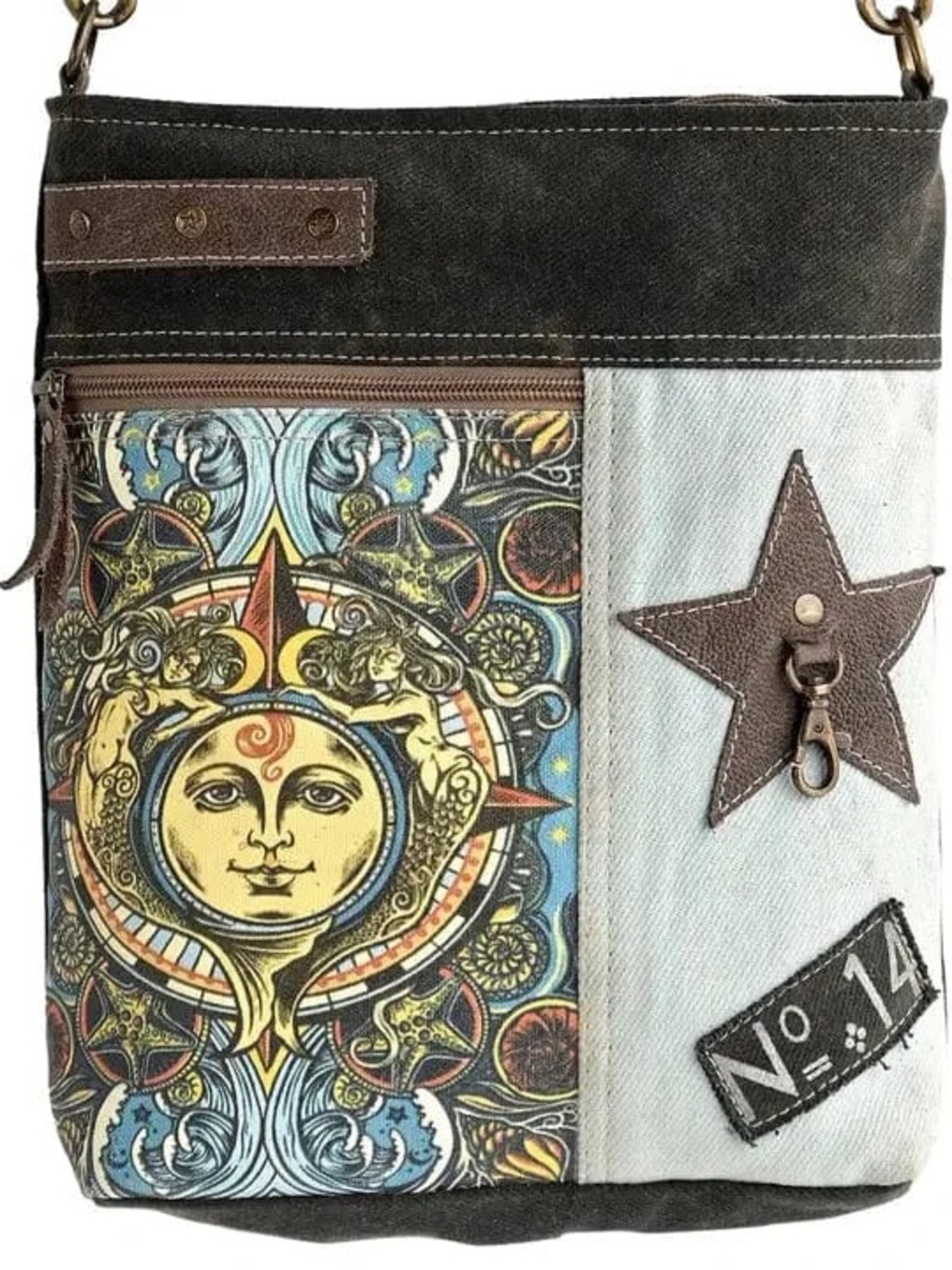 NWT! Clea Ray’s Mermaids and Sun Recycled Military Canvas Crossbody Bag